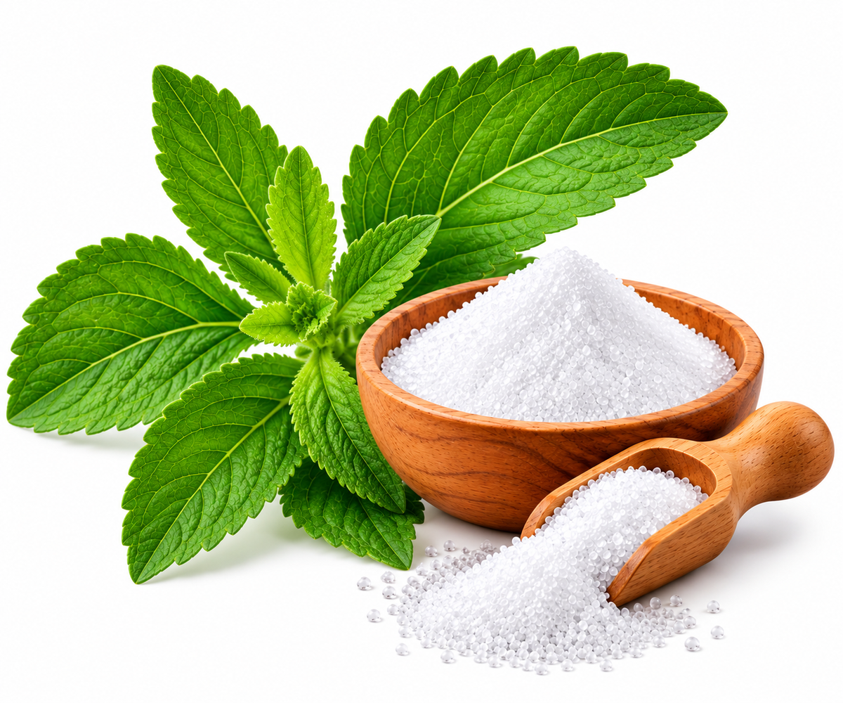 Stevia Leaf Extract is a plant-derived sweetening ingredient obtained from the leaves of the Stevia rebaudiana plant. It provides sweetness with little to no calories, depending on the extract and formulation, making it a popular alternative to conventional sugar in flavoured supplements and beverages. It helps enhance sweetness while maintaining the desired flavour profile.