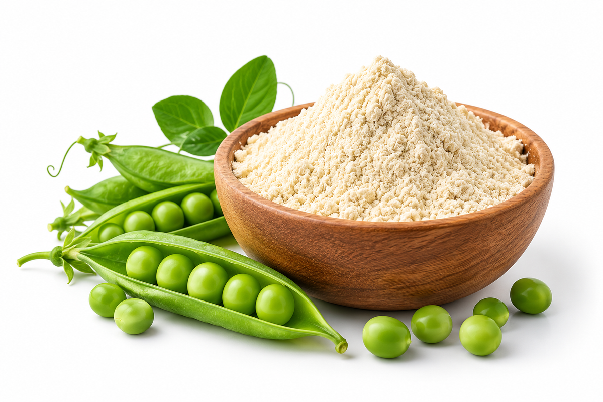 Pea Protein Isolate is a high-quality, plant-based protein ingredient derived from yellow peas. It helps provide concentrated protein to support muscle growth, muscle maintenance, and recovery after exercise. It is a popular choice for plant-based nutrition and helps individuals meet their daily protein requirements as part of a balanced diet.