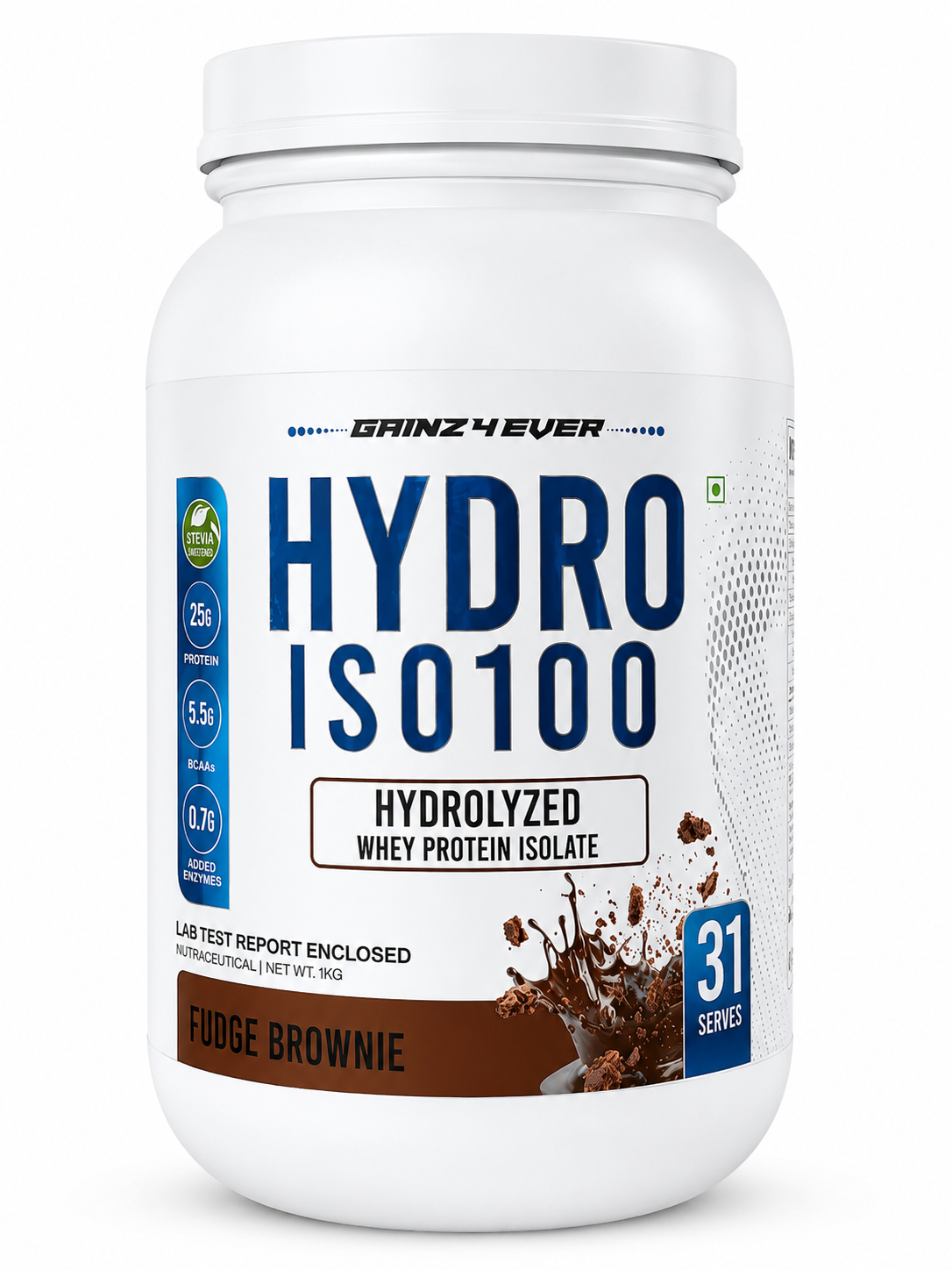 Hydro ISO100 Hydrolyzed Whey Protein Isolate Powder| 25g Protein, 5.5g BCAAs, 0.7g Added Enzymes | Fast Absorption | Lab Tested